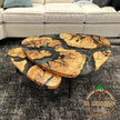 Custom Olive Wood Epoxy Coffee Table: Rustic Modern Sofa Table