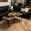 Custom Olive Wood Epoxy Coffee Table: Rustic Modern Sofa Table
