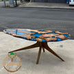Handcrafted Olive Wood Resin Coffee Table - Modern Live Edge Design