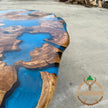 Handcrafted Olive Wood Resin Coffee Table - Modern Live Edge Design