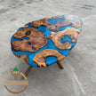 Handcrafted Olive Wood Resin Coffee Table - Modern Live Edge Design