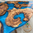 Handcrafted Olive Wood Resin Coffee Table - Modern Live Edge Design