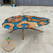 Handcrafted Olive Wood Resin Coffee Table - Modern Live Edge Design