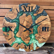 Olive Wood Epoxy Resin Wall Clock, Personalized Wooden Wall Clock: Modern Resin Art