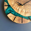 Olive Wood and Epoxy Wall Clock, Large Rustic Resin Clock: Unique Live Edge Olive Tree Slice Art