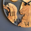 Clear Epoxy Resin and Olive Wood Wall Clock, Transparent Live Edge Olive Slice Art, Unique Modern Minimalist Home Decor Gift