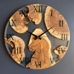 Clear Epoxy Resin and Olive Wood Wall Clock, Transparent Live Edge Olive Slice Art, Unique Modern Minimalist Home Decor Gift