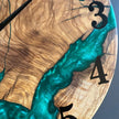 Epoxy Olive Wood Wall Clock, Resin Live Edge Clock, Modern Minimalist Natural Wood Art, Silent Large Home Decor Gift