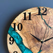 Epoxy Olive Wood Wall Clock, Resin Live Edge Clock, Modern Minimalist Natural Wood Art, Silent Large Home Decor Gift