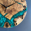 Epoxy Olive Wood Wall Clock, Resin Live Edge Clock, Modern Minimalist Natural Wood Art, Silent Large Home Decor Gift