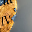 Epoxy Resin and Olive Wood Wall Clock | Live Edge Wood Slice Clock | Rustic Farmhouse Decor | Unique Handmade Modern Home Gift