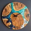 Custom Olive Wood Epoxy Wall Clock – Personalized Resin Wood Clock, Made to Order Any Size & Color
