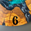 Epoxy Resin and Olive Wood Wall Clock | Live Edge Wood Slice Clock | Rustic Farmhouse Decor | Unique Handmade Modern Wall Clock