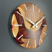 Olive Wood and Epoxy Wall Clock, Large Rustic Resin Clock: Unique Live Edge Olive Tree Slice Art