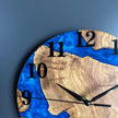 Epoxy Resin and Olive Wood Wall Clock | Wall Clock Modern | Kitchen Wall Clock | Unique Large Wall Clock