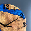 Epoxy Resin and Olive Wood Wall Clock | Wall Clock Modern | Kitchen Wall Clock | Unique Large Wall Clock