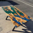 Modern Epoxy Resin Table for Kitchen & Dining Room, Solid Wood Furniture