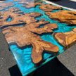 Handmade Olive Wood and Epoxy Dining Table: Kitchen & Living Room Table