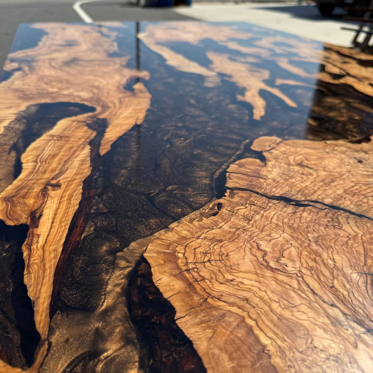 Epoxy Dining Table, Live Edge Resin Table: Modern Solid Wood Furniture