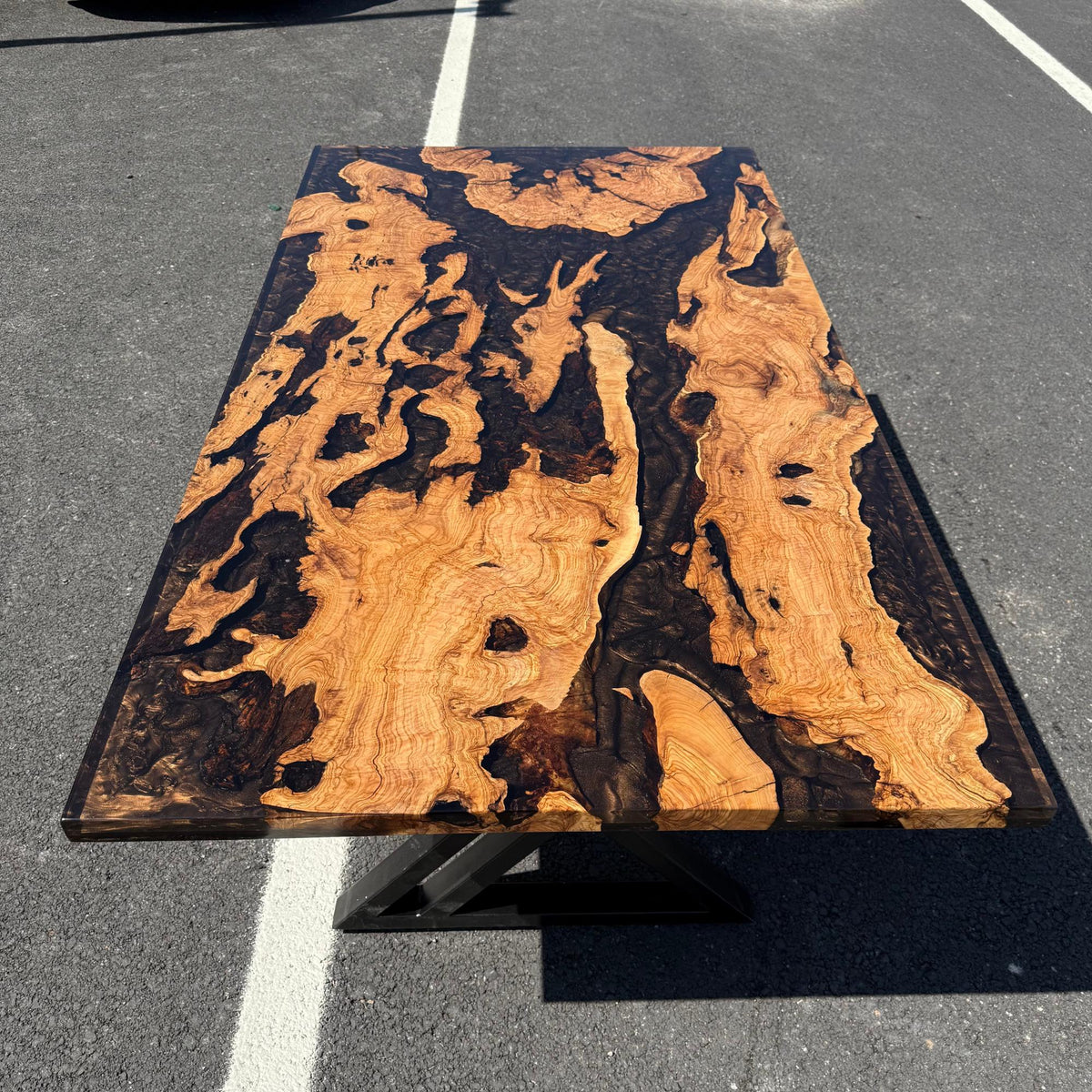 Epoxy Dining Table, Live Edge Resin Table: Modern Solid Wood Furniture