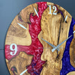 Personalized Resin and Olive Wood Wall Clock: Modern Wall Clock