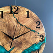 Epoxy Olive Wood Wall Clock, Resin Live Edge Clock, Modern Minimalist Natural Wood Art, Silent Large Home Decor Gift