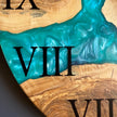 Epoxy Resin and Olive Wood Wall Clock | Live Edge Wood Slice Clock | Rustic Farmhouse Decor | Unique Handmade Modern Home Gift