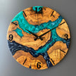 Epoxy Resin and Olive Wood Wall Clock | Live Edge Wood Slice Clock | Rustic Farmhouse Decor | Unique Handmade Modern Wall Clock