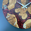 Epoxy Olive Wood Wall Clock, Resin Live Edge Clock, Modern Minimalist Natural Wood Art, Silent Large Home Decor