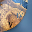 Epoxy Resin and Olive Wood Wall Clock | Live Edge Wooden Clock | Kitchen Wall Clock | Unique Handmade Modern Wall Clock