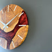 Olive Wood and Epoxy Wall Clock, Large Rustic Resin Clock: Unique Live Edge Olive Tree Slice Art