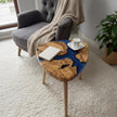 Olive Wood Epoxy Side Table: Handmade Live Edge Accent Table