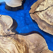 Olive Wood Epoxy Side Table: Handmade Live Edge Accent Table