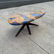 Large Olive Wood Epoxy Coffee Table | Modern Live Edge Centerpiece | Custom Solid Wood Furniture
