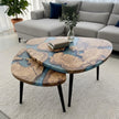 Epoxy Olive Wood Coffee Table: Custom Resin River End Table, Handmade Rustic Home Decor