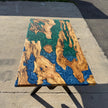 Modern Epoxy Resin Table for Kitchen & Dining Room, Solid Wood Furniture