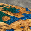 Modern Epoxy Resin Table for Kitchen & Dining Room, Solid Wood Furniture