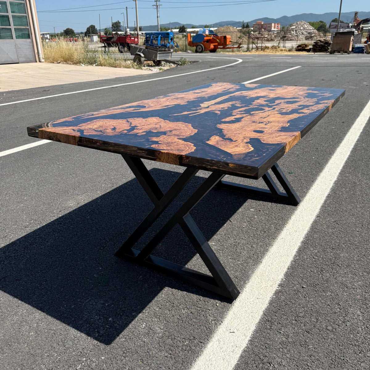 Epoxy Dining Table, Live Edge Resin Table: Modern Solid Wood Furniture