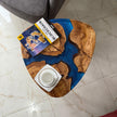 Olive Wood Epoxy Side Table: Handmade Live Edge Accent Table