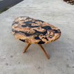 Olive Wood Epoxy Coffee Table: Custom Made to Order Solid Wood Centerpiece
