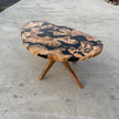Olive Wood Epoxy Coffee Table: Custom Made to Order Solid Wood Centerpiece