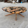 Olive Wood Epoxy Coffee Table: Custom Made to Order Solid Wood Centerpiece