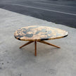 Olive Wood Epoxy Coffee Table: Custom Made to Order Solid Wood Centerpiece