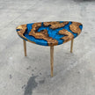 Handmade Olive Wood Epoxy Center Table | Modern Live Edge Resin Coffee Table
