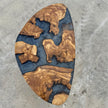 Handmade Olive Wood Epoxy Center Table | Modern Live Edge Resin Coffee Table