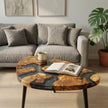 Handmade Olive Wood Epoxy Center Table | Modern Live Edge Resin Coffee Table