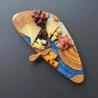 Olive Wood & Epoxy Charcuterie Board | Handmade Resin Serving Board | Luxury Cheese Board Gift | Rustic Kitchen Decor