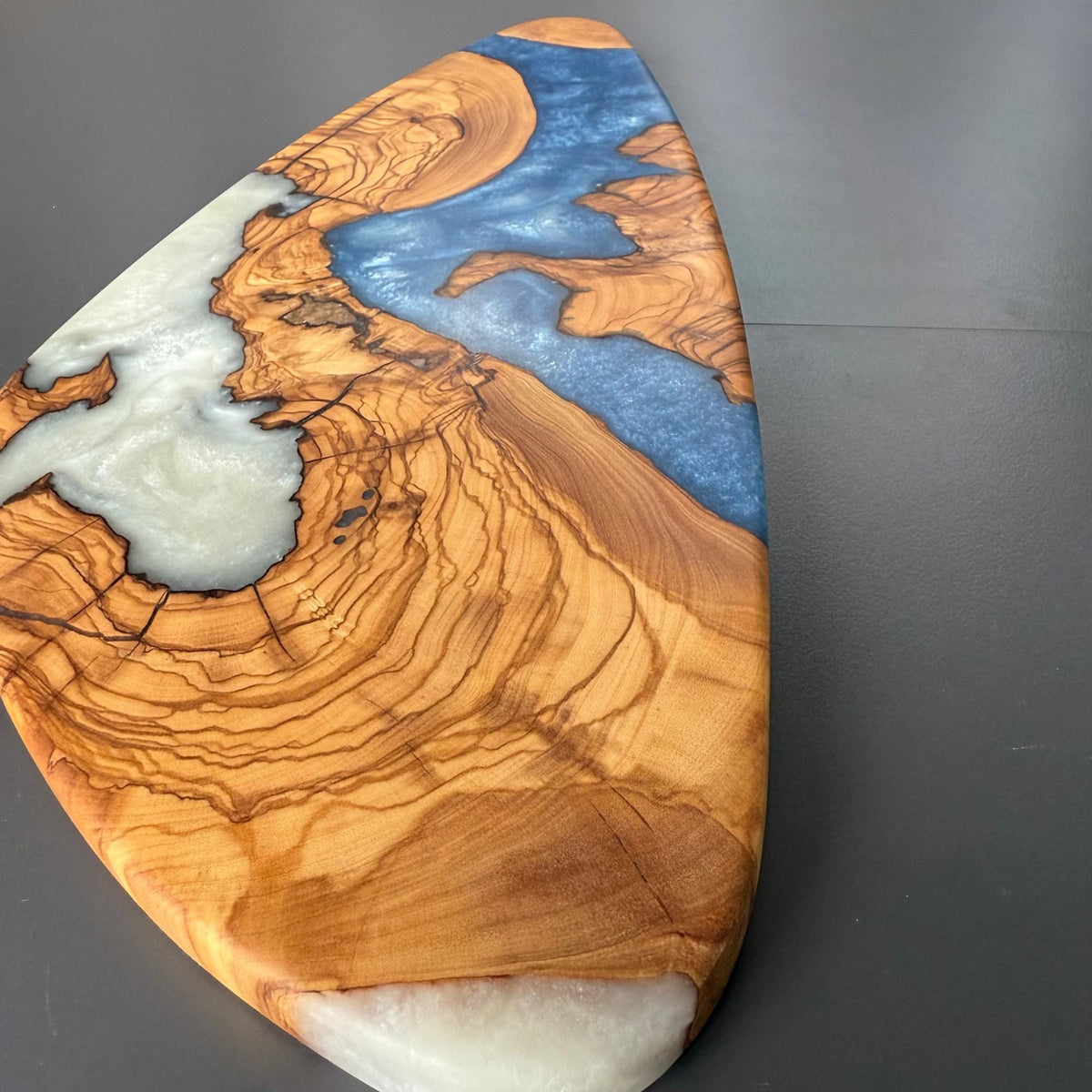 Olive Wood & Epoxy Charcuterie Board | Handmade Resin Serving Board | Luxury Cheese Board Gift | Rustic Kitchen Decor