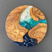 Round Charcuterie Board, Olive Wood Serving Tray, Cheese Platter, Rustic Kitchen Gift