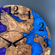 Handmade Olive Wood & Epoxy Resin Wall Clock | Modern Natural Home Decor | Custom Made-to-Order Wooden Art Clock